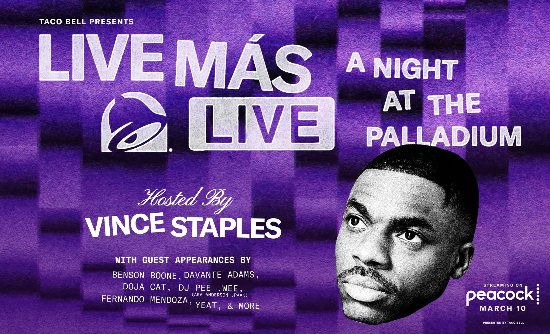 Taco Bell’s Live Más Live Is Back As A Must-watch Spectacle, Where 2026 Menu Reveals Collide With Hollywood Star Power – Streaming For The First Time Ever On Peacock 