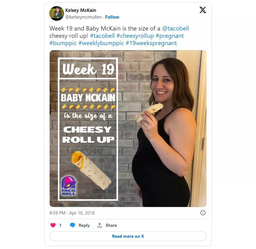 This Fan Tracked Her Baby’s Growth Using Taco Bell Menu Items