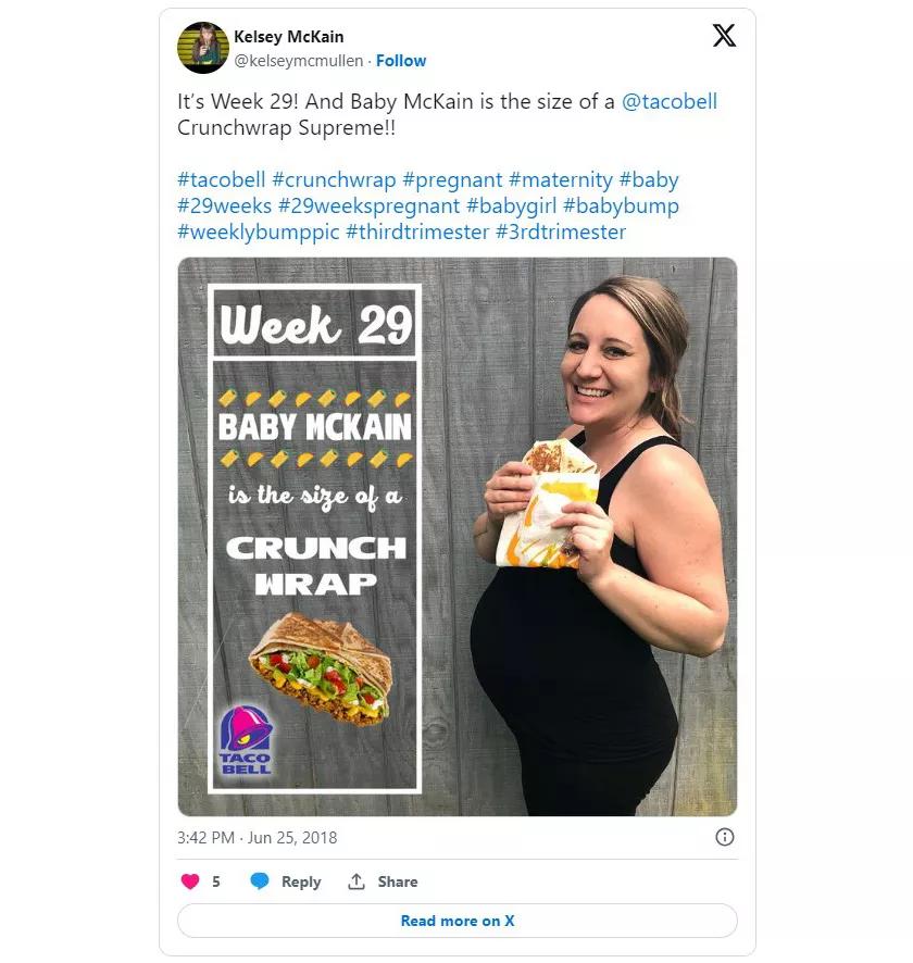 This Fan Tracked Her Baby’s Growth Using Taco Bell Menu Items