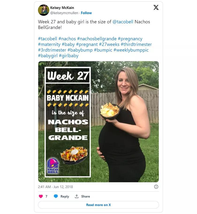 This Fan Tracked Her Baby’s Growth Using Taco Bell Menu Items