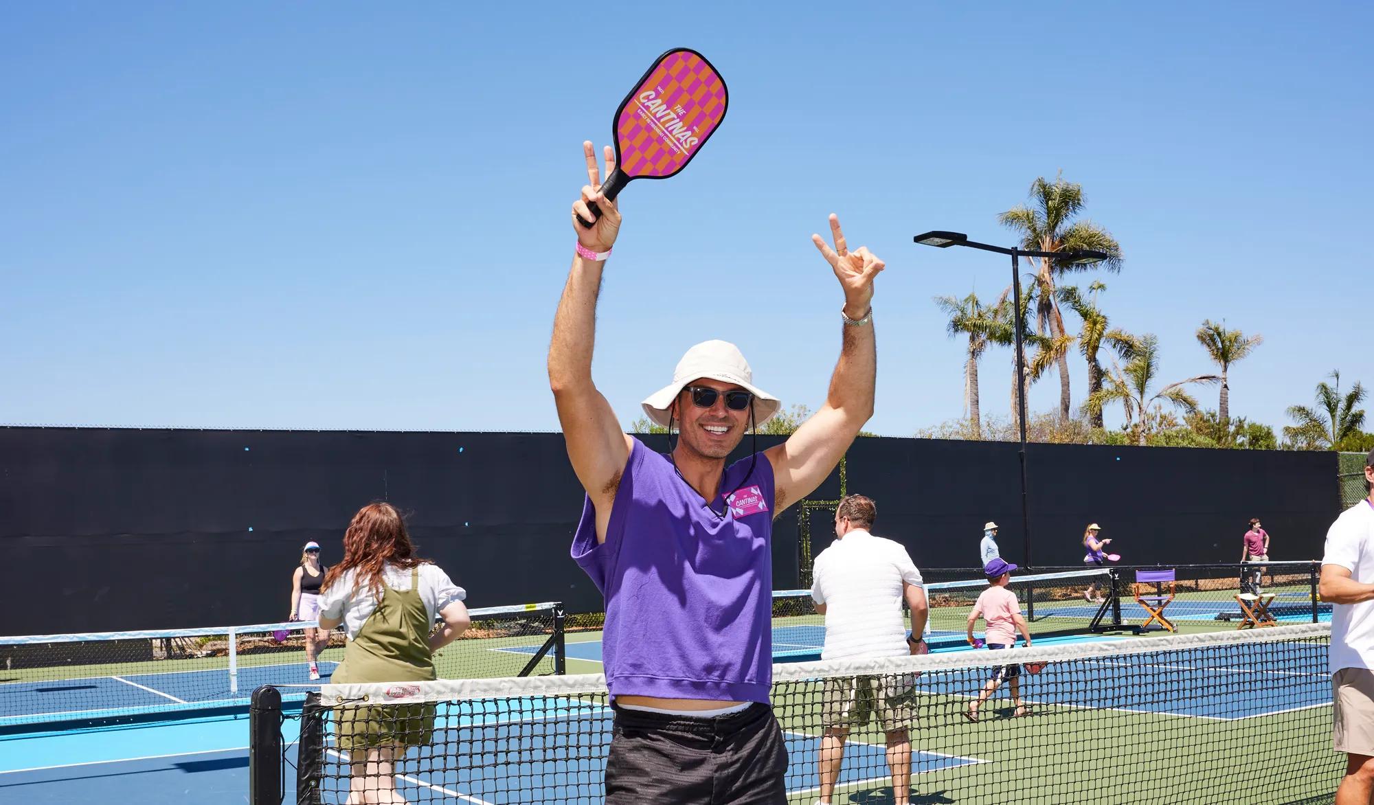 Director of Retiree Vibes, Joey Zauzig kept heart rates up all weekend long while hosting Pickleball Dink & Drink