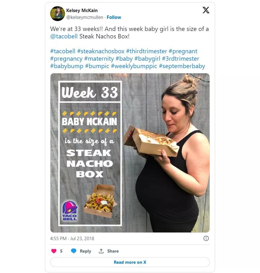 This Fan Tracked Her Baby’s Growth Using Taco Bell Menu Items