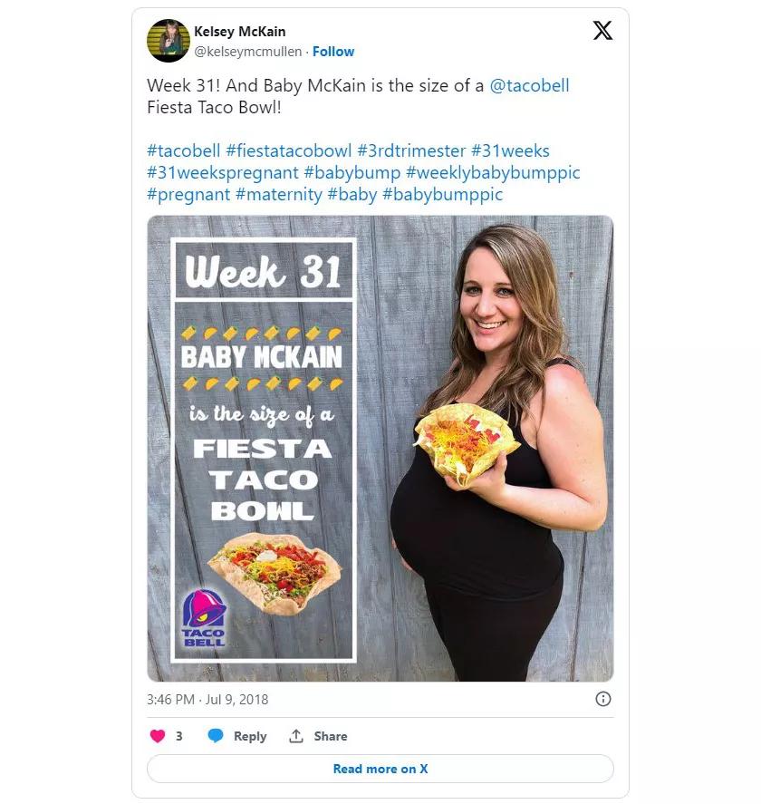 This Fan Tracked Her Baby’s Growth Using Taco Bell Menu Items