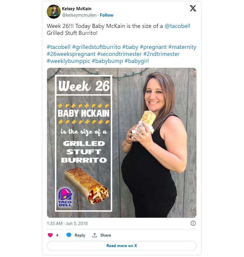 This Fan Tracked Her Baby’s Growth Using Taco Bell Menu Items