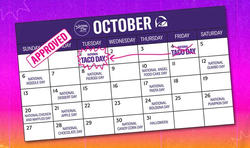 National Taco Day Calendar