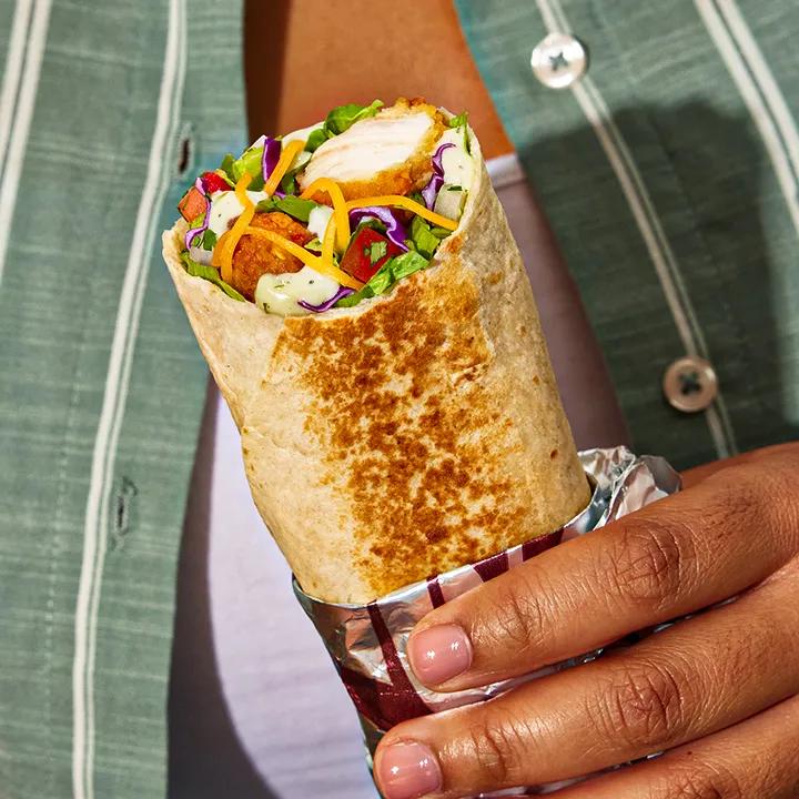 Avocado Ranch Crispy Chicken Burrito
