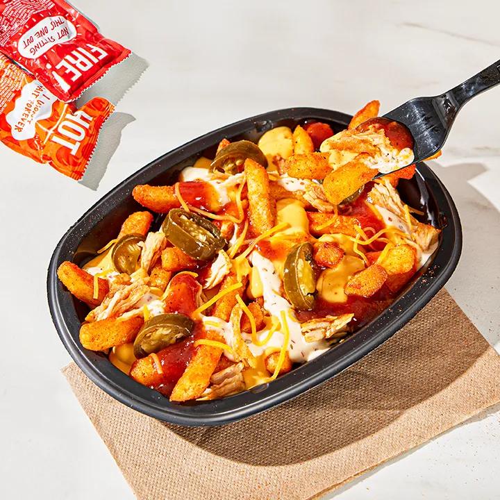 Sweet Chipotle BBQ Chicken Topped Fries